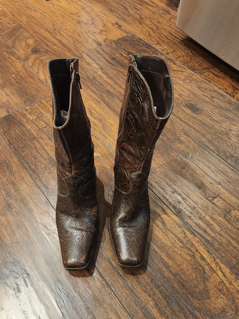Matisse Dark Brown Embossed Western Mid-Calf Boots